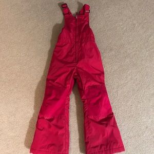 Landsend girls snowbib snow suit hot pink